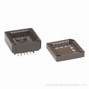 PLCC Socket, 2.54 x 2.54mm Dip Size or SMT Brown, 7.6mm Height